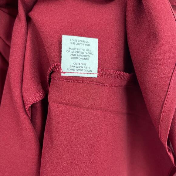 Show Me Your MuMu Rome Twist Gown Ruby Luxe Satin Small NWT - Picture 6 of 9